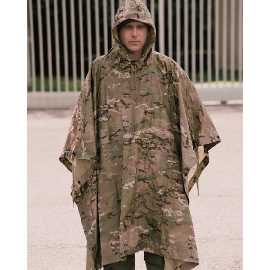 MILTEC Flecktarn Camouflage Ripstop Hunting Rain Army Military Waterproof  Poncho